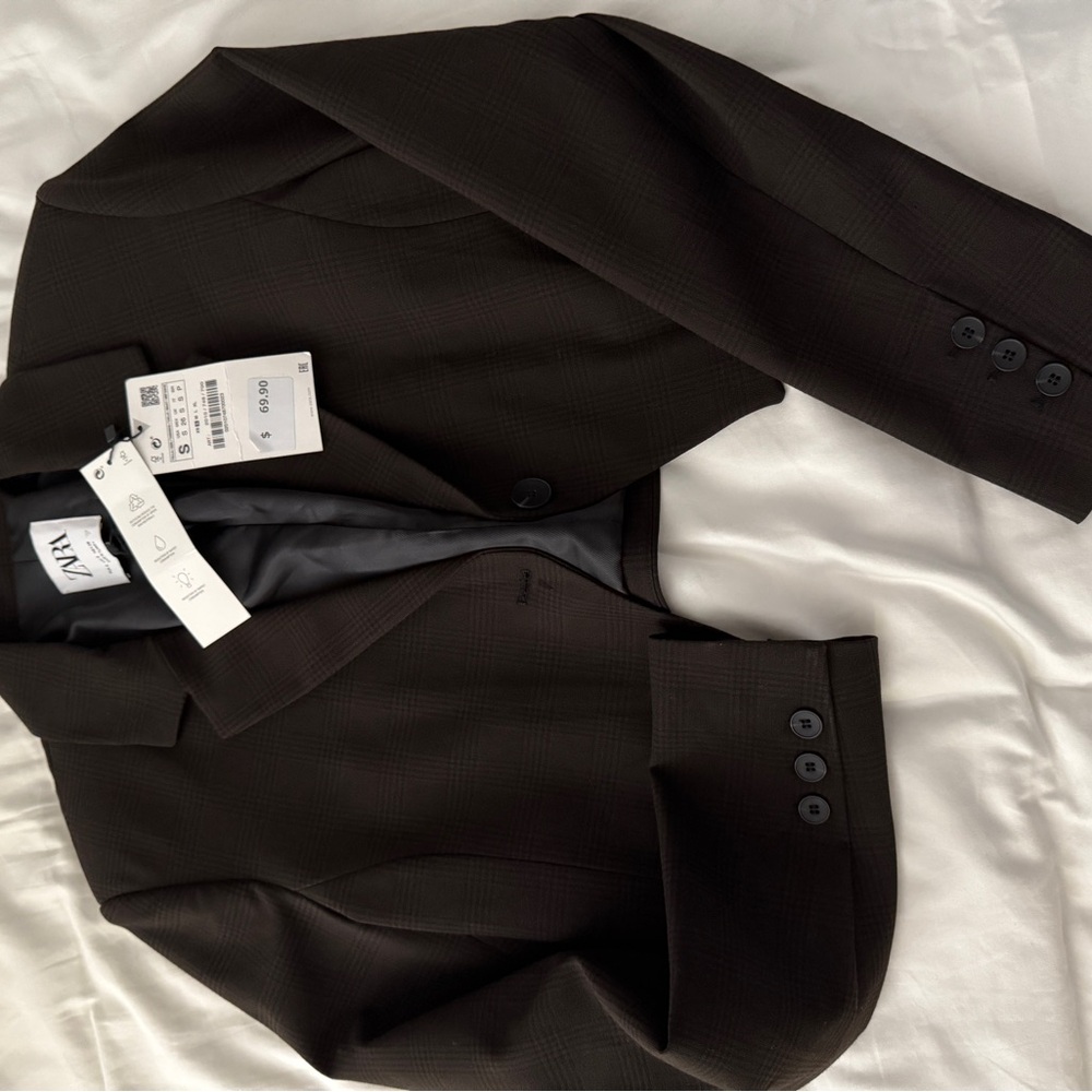 Zara Dark Brown Women's Blazer - Picture 3 of 6
